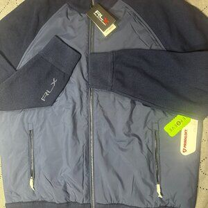 RALPH LAUREN RLX GOLF FULL ZIP. 2 TONES BLUE WOOL JACKET SIZE XL MEN NWT $298.00